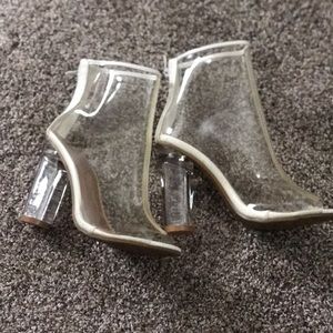 Clear Ankle High Heels Open Toe